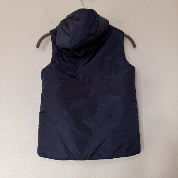 Jacadi Paris Reversible Navy Silver Grey Puffer Vest Kids Size 10A - Picture 7 of 9